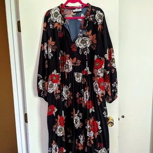 Eloquii Elements Black floral dress